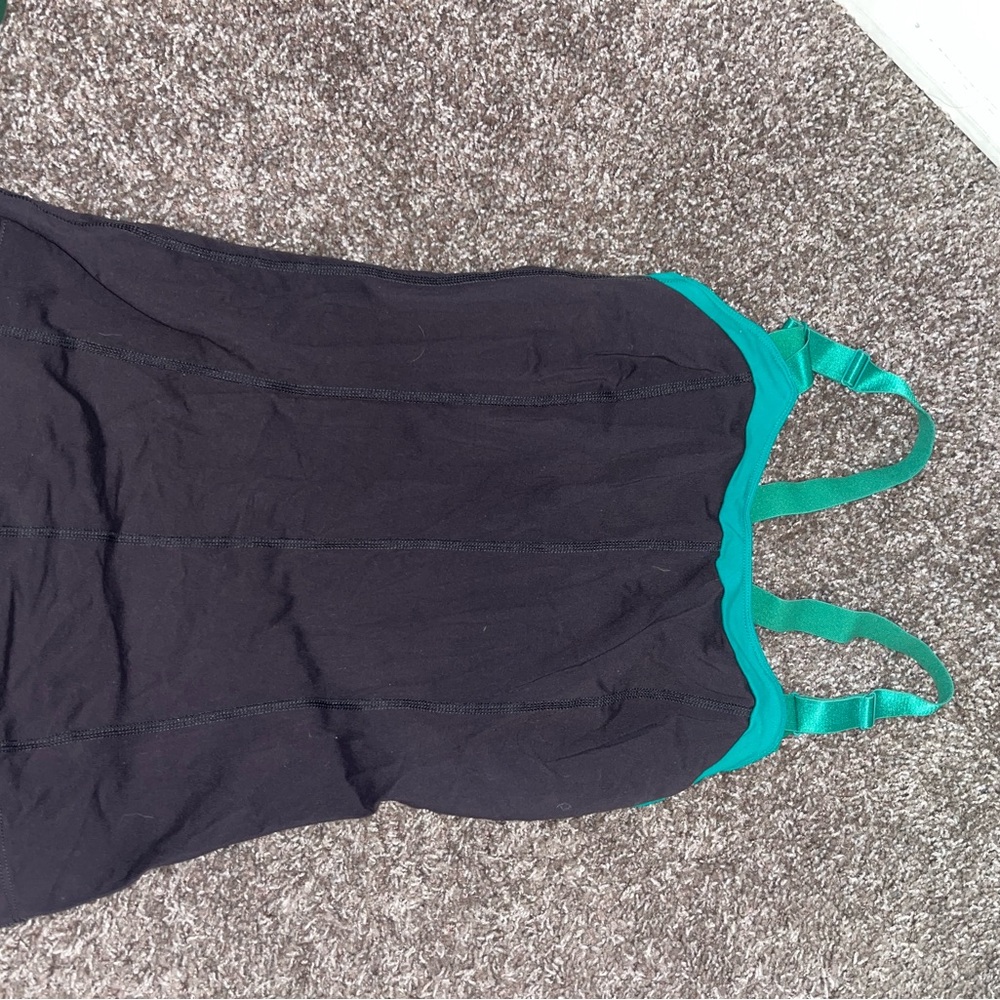 Lucy Grey Tank Top with Teal Trim
